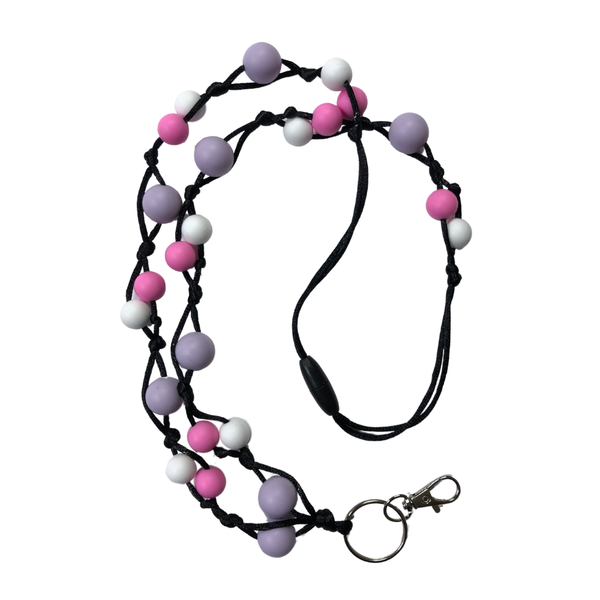 Ihanaiset key lanyard with a safety lock, pink/lavender