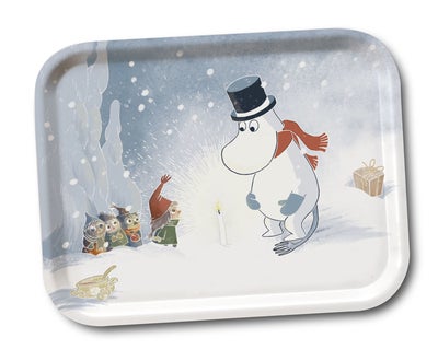 Moomin serving tray Moominpappa and candle