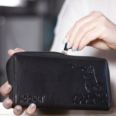 Lasessor Moominmamma leather wallet, black