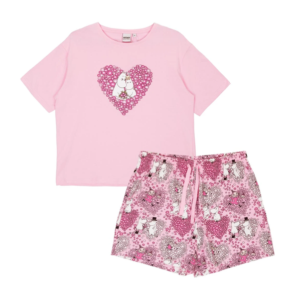 Martinex Women's Moomin Friends Short Pajamas, Pink