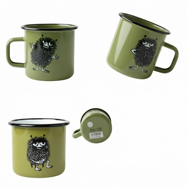 Muurla Moomin Enamel Mug Retro &ndash; Stinky, 3.7 dl (Discontinued)