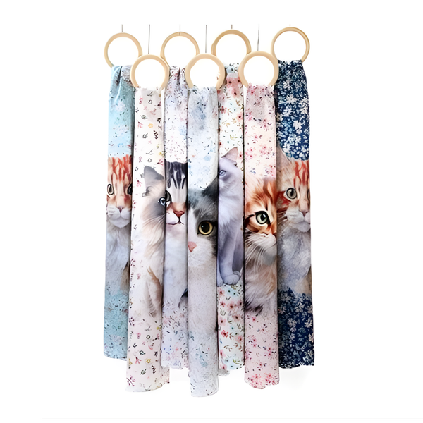Scarf with Large Cat Print