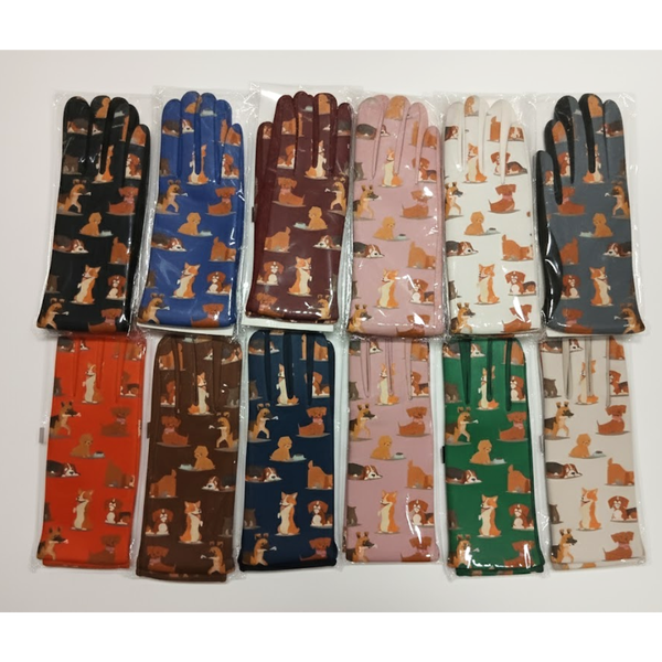 Adorable Stretchy Dog Pattern Gloves