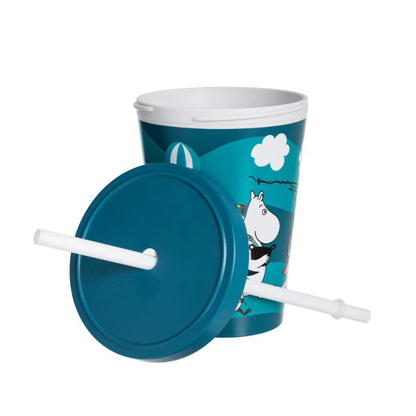 Moomin Home Yard Straw Cup, Petrol Green