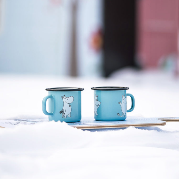 Muurla Moomin Enamel Mug Moomintroll Retro 3.7 dl, light blue