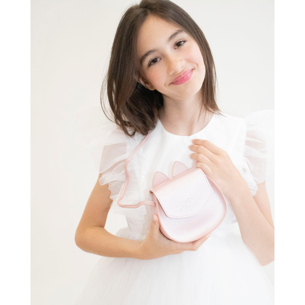 Yuko B. Leonie Cat Children's Shoulder Bag &ndash; Pale Pink Cat