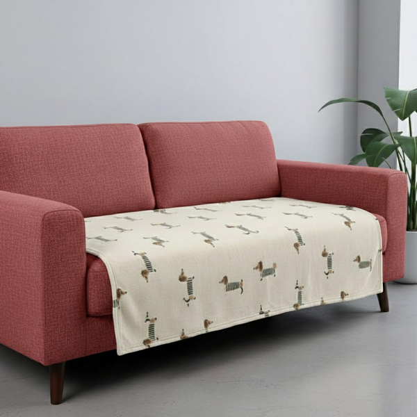 Warm Flannel Throw Blanket with Dachshund Pattern (120 x 180 cm)