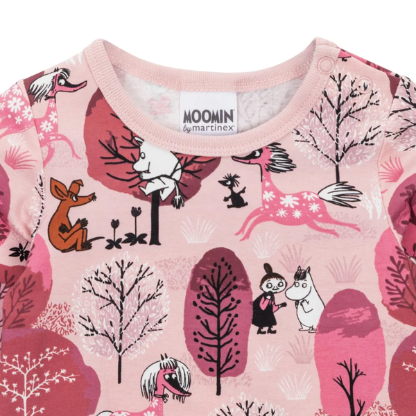 Moomin Whispers Baby Bodysuit, Pink