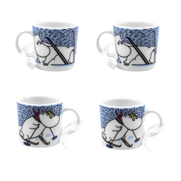 Moomin Mini Mug Set of 4, "Skiing with Mr. Brisk" (2014)