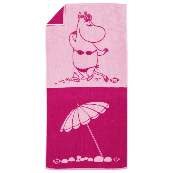 Snorkmaiden on the Beach Bath Towel, Pink