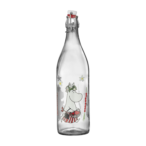 Muurla Moomin Glass Bottle Wild Strawberries, 1 L