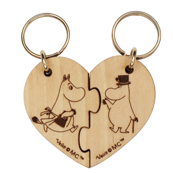 Moomin Moominmamma and Moominpappa Keyring, Heart Halves