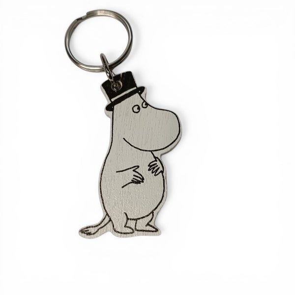 Wooden Moominpappa Keychain