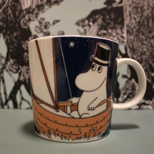 Arabia Moomin Mug Moominpappa Sailing (worn label)