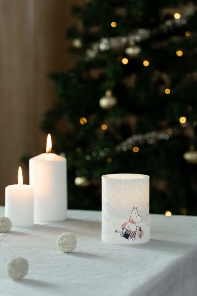 Muurla Moomin Led candle Let It Snow 10 cm