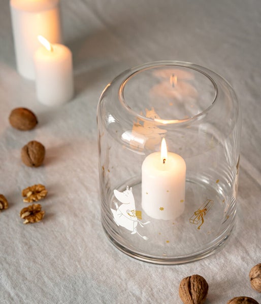Muurla Moomin glass candle lantern Sparkling Stars, 18cm