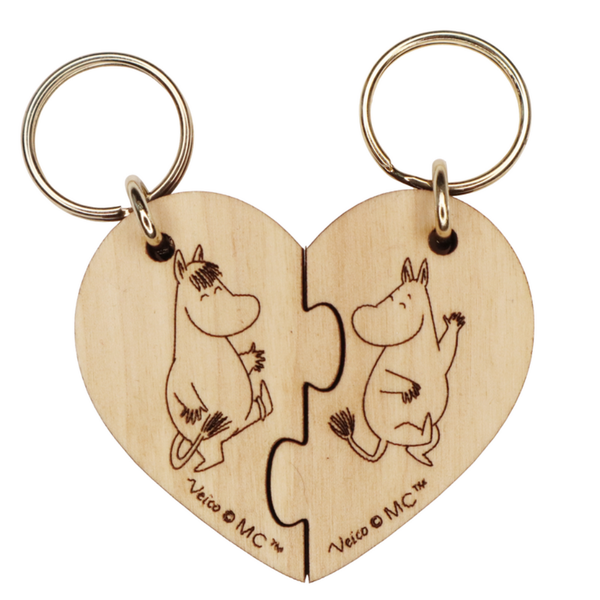 Moomin Snorkmaiden and Moomintroll Dancing Keyring, Heart Halves