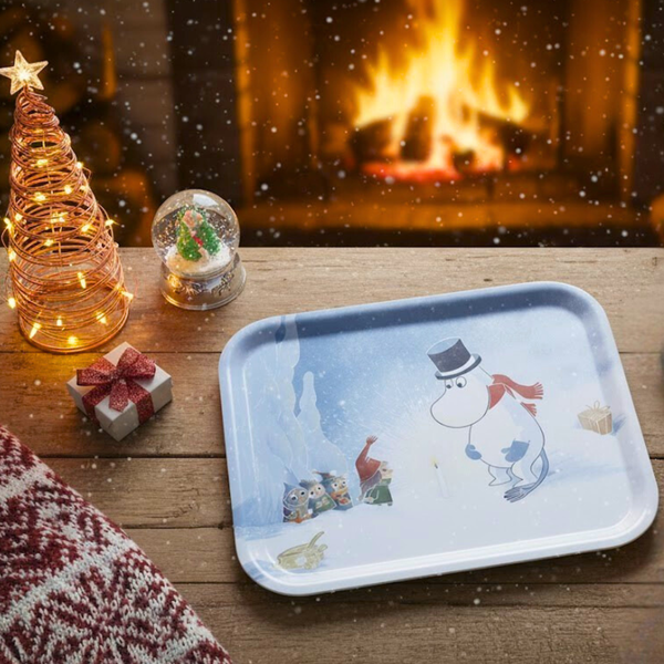 Moomin serving tray Moominpappa and candle