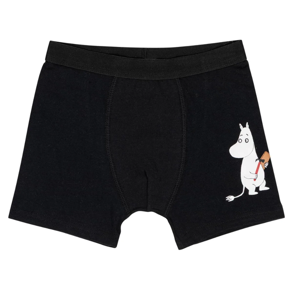Kids' Moomin Builders Boxers 2-pack, Black and Grey