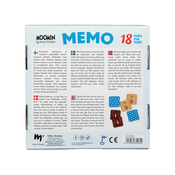Martinex Moomin Memo Memory Game, 18 pairs