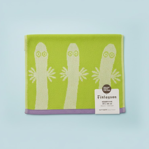 Finlayson Moomin Hand Towel, "Hattifatteners" (Lime) (Discontinued Product)