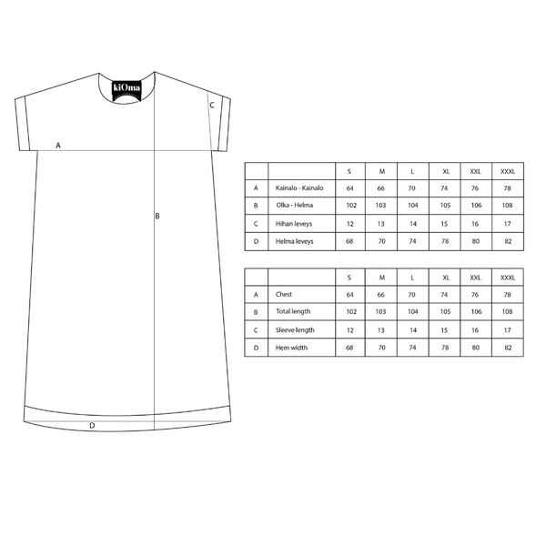 KiOma Moomin long nightgown/night shirt Sleepy, red/white