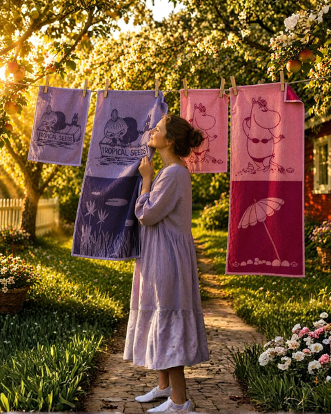 Snorkmaiden on the beach hand towel 50x70 cm