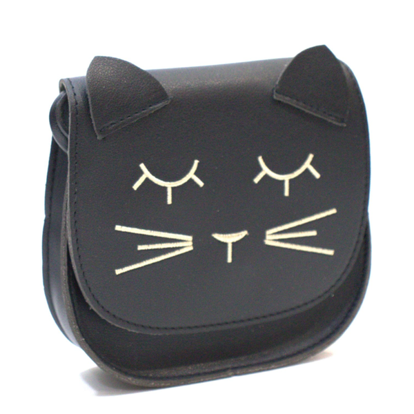 Yuko B. Mina Cat Children's Shoulder Bag &ndash; Black Cat