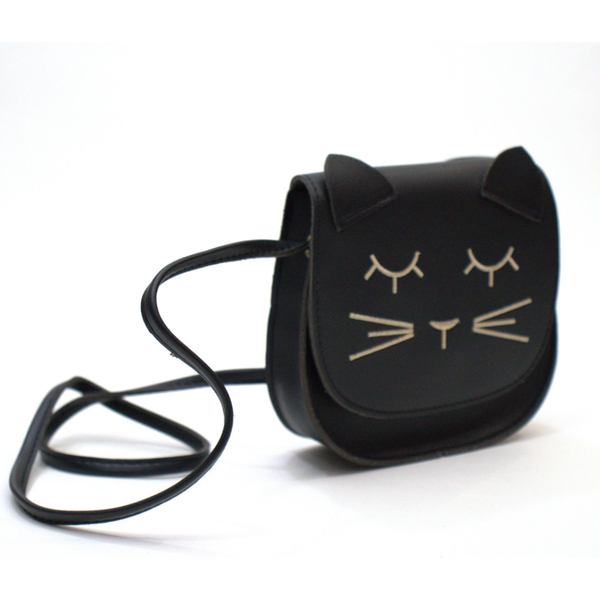 Yuko B. Mina Cat Children's Shoulder Bag &ndash; Black Cat