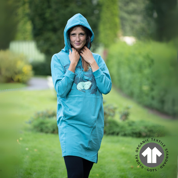 KiOma Moomin adults hoodie dress, Sade, Napping