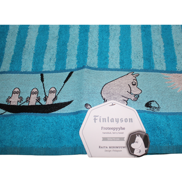 Finlayson Sea Moomin Hand Towel, Blue