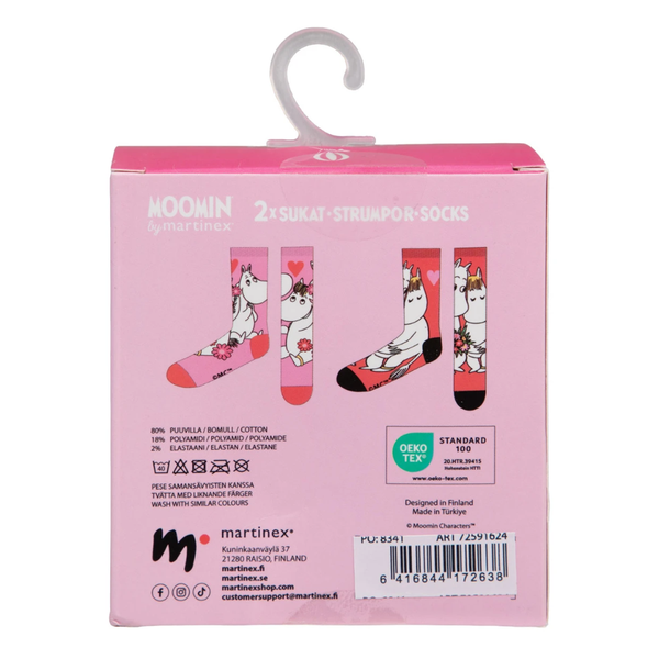 Martinex Moomin Dearest Sock Gift Set (2 pairs), Red/Pink