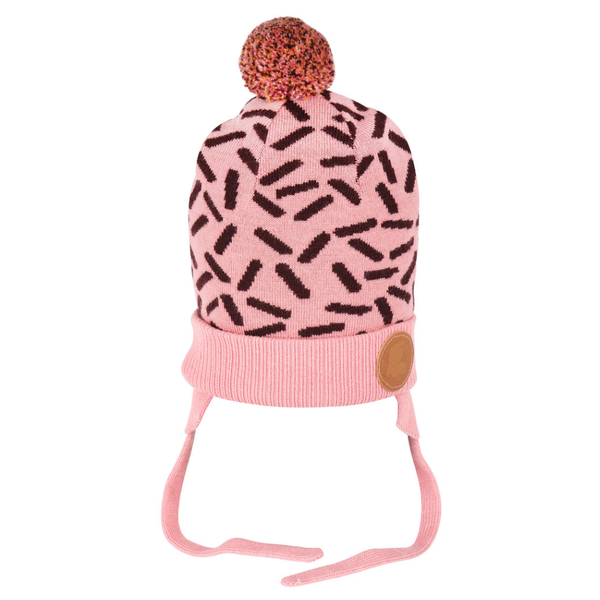 Nordicbuddies Moomin Love children's beanie with a bobble, light pink