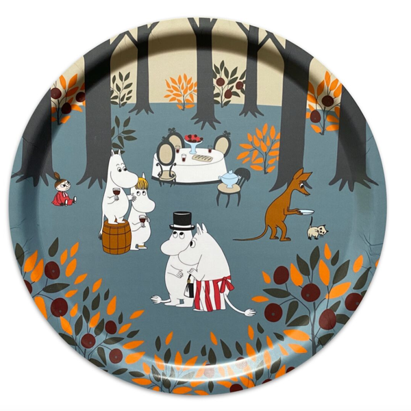 Moomin Tray Autumn Leaves, Round