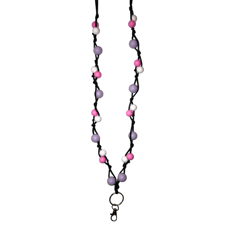 Ihanaiset key lanyard with a safety lock, pink/lavender