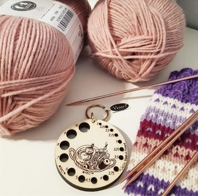 Moomin wooden knitting needle gauge, Little My