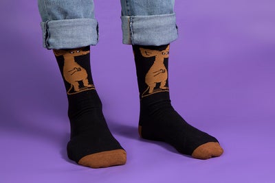 Nordicbuddies Sniff Wondering men's socks, black