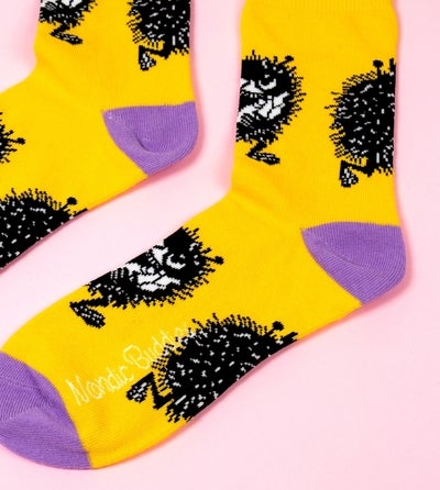 Nordicbuddies Stinky on the Run women's socks, yellow