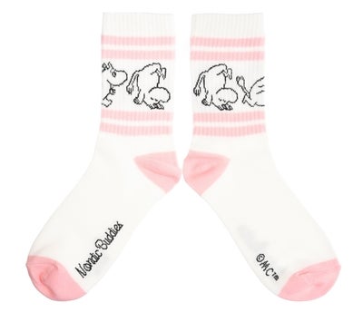 Nordicbuddies Retro Moomintroll women's socks, white