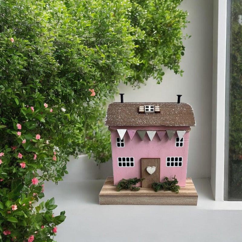 Isabelle Rose wooden house decoration, pink