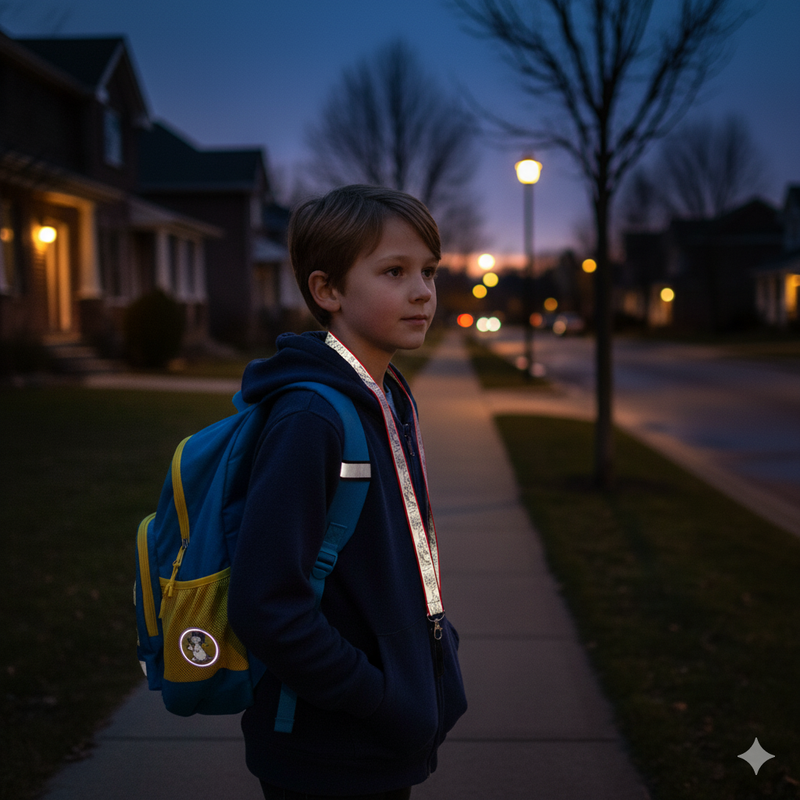 Luminary-Moomin Reflective Lanyard, Little My red