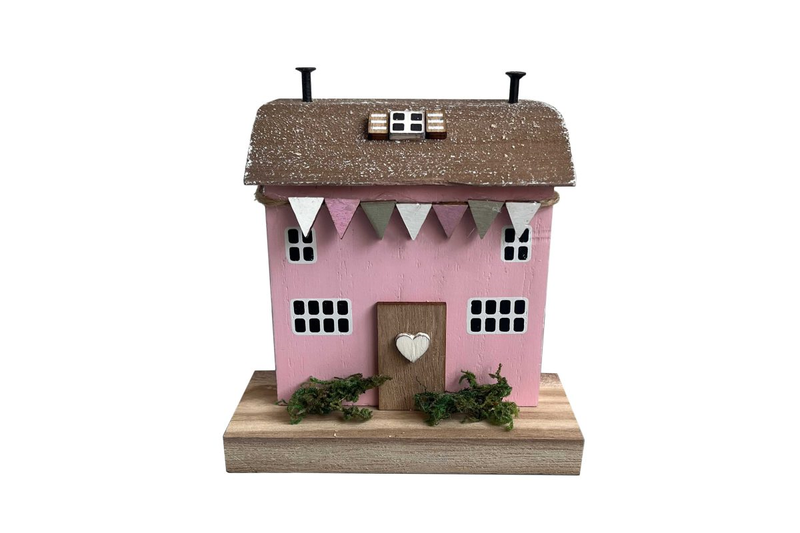 Isabelle Rose wooden house decoration, pink