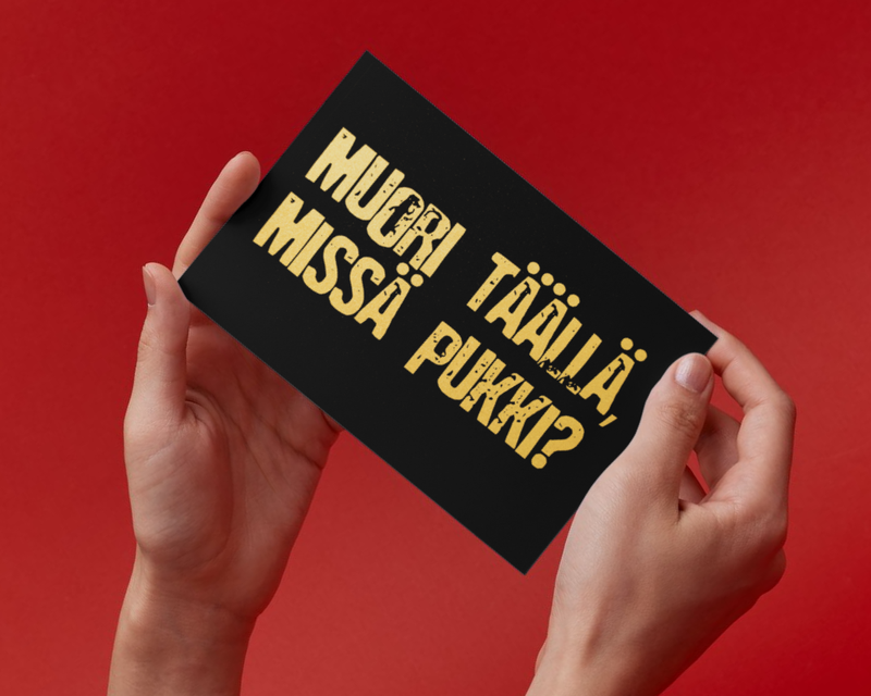 ILONE Joulukortti "Muori t&auml;&auml;ll&auml;, miss&auml; pukki?"