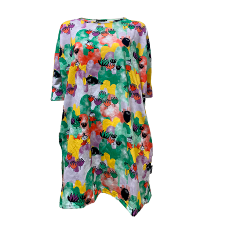 KiOma Muumi Pihlava naisten tunika-mekko Kukkulan kuninkaat