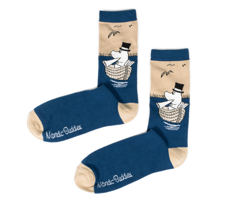 Nordicbuddies Boating men's socks, blue/beige
