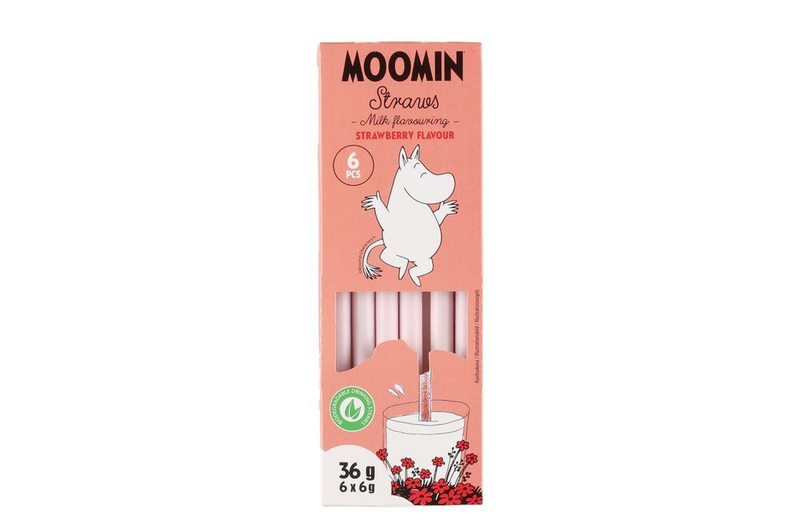 Moomin Characters Milk flavoring Straws, Strawberry 6 pcs 36 g