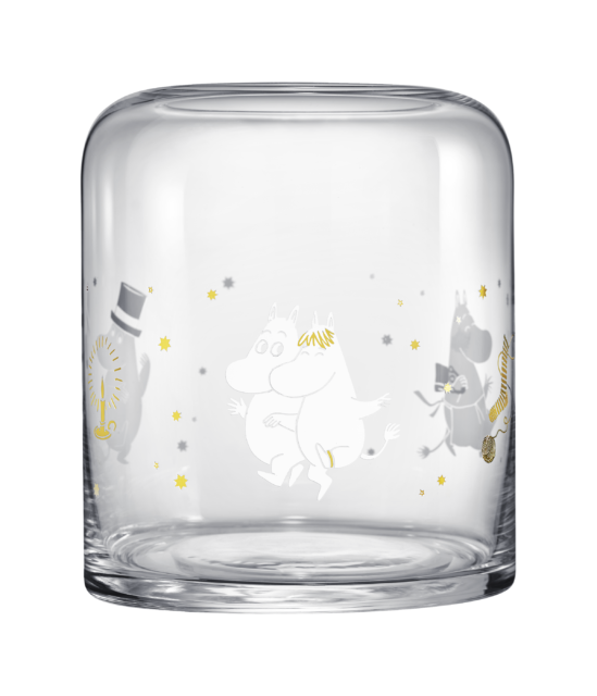Muurla Moomin glass candle lantern Sparkling Stars, 18cm