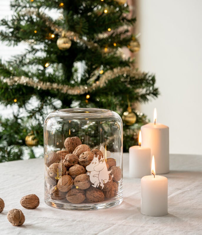 Muurla Moomin glass candle lantern Sparkling Stars, 18cm