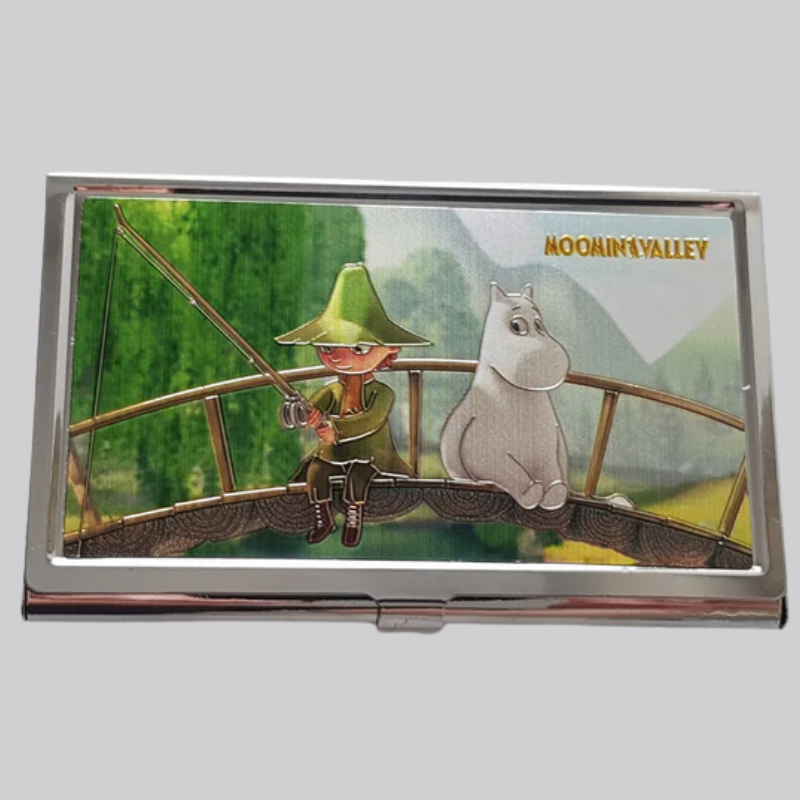 Moomin Card Case, Snufkin and Moomintroll on the Bridge
