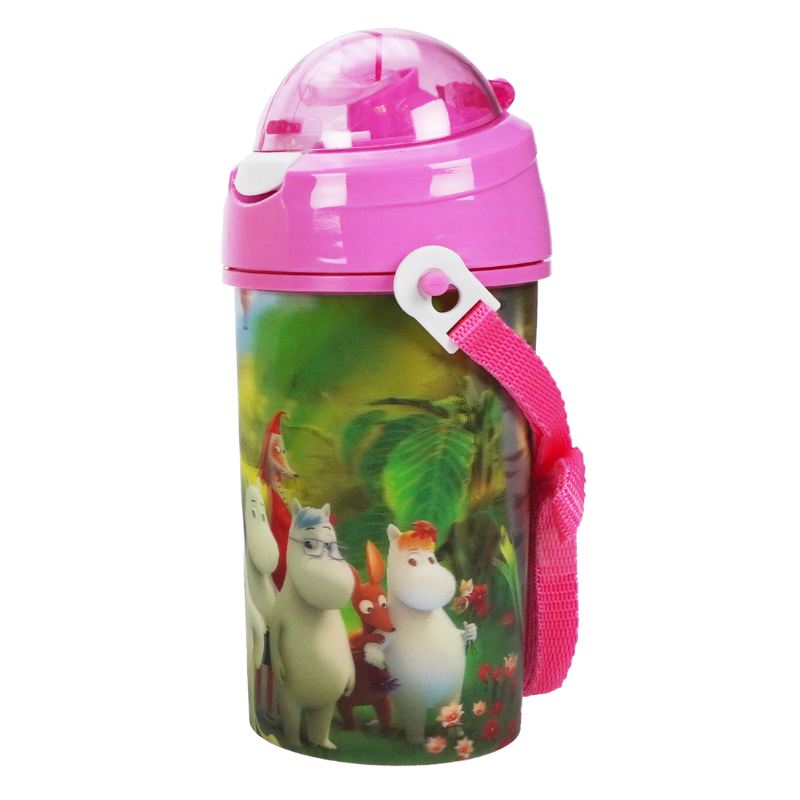 Moomins 3D Bottle &ndash; Moomin Family in the Forest Pink